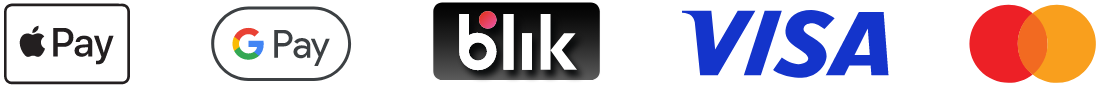 Accepted payment methods: Apple Pay, Google Pay, BLIK, Visa, MasterCard